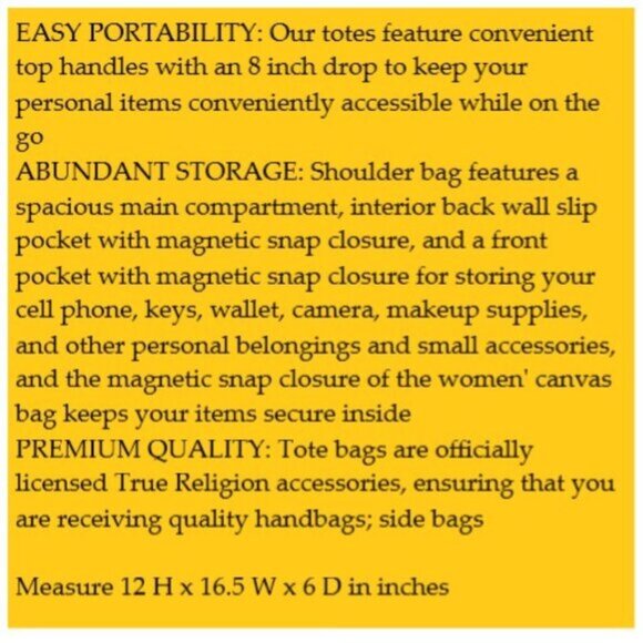 TRUE RELIGION STITCHED HORSESHOE LARGE TOTE BAG 🆕NWT/FAST SHIPPING😮‍💨⚡🚚 - Picture 6 of 16